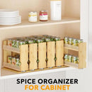 SpaceAid Bamboo Pull Out Spice Rack Organizer for Cabinet, Heavy Duty Slide Out Seasoning Kitchen Pantry Sliding Vertical Organization, 7.3" Wide, 2 Drawers(3" Wide), 2-Tier, Natural by CozyNest Decor