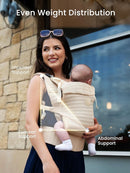 GROWNSY Baby Carrier Newborn to Toddler, Breathable Mesh Carrier(7-44lbs) with One-Click Sliding Clasp, Head Support, Ergonomic Design and Hands-Free Comfort, Almond Beige by TinyTreasures Baby Boutique