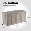 76 Gallon Outdoor Deck Box,Storage Lockable Waterproof Patio Furniture,Garden Tools,Cushions,Pool Accessories Outside Storage Resin Box(Grey) by CozyNest Decor