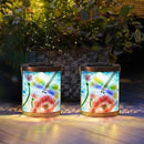 Starsoul 2 Pack Hanging Solar Lantern Outdoor Waterproof Glass Dragonfly and Lotus Decorative Solar Lights for Outside Garden Yard Table Patio Decor by GreenHaven Gardens