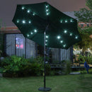 Sunnyglade 9' Solar LED Lighted Patio Umbrella with 8 Ribs/Tilt Adjustment and Crank Lift System (Dark Green) by GreenHaven Gardens