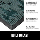 GORILLA GRIP 100% Waterproof All-Season WeatherMax Doormat, US Designed Natural Rubber, Stain and Fade Resistant, Low Profile Indoor Outdoor Door Mats, Easy Clean Patio Mat, 17x29, Green Snowscape by CozyNest Decor