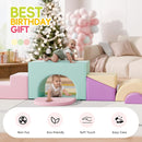 Soft Foam Climbing Blocks Set – Large 5-in-1 Soft Play Toys Crawling & Sliding Climbing Arch for Toddlers, Foam Playset for Nursery,Preschool,Pink by TinyTreasures Baby Boutique