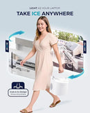 EUHOMY Countertop Ice Maker Machine with Handle, 26lbs Per Day, 9 Ice Cubes Ready in 6 Mins, Auto-Cleaning Portable Ice Maker with Basket and Scoop, for Home/Kitchen/Camping/RV (White) by CozyNest Decor