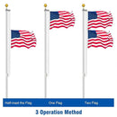 Flag Pole Kit 20FT, 12 Gauge 1.8mm Thickness Heavy Duty Flag Poles with 3x5 American Flag, Silver Flag Pole for Outdoor House In Ground, Extra Thick Flagpoles Suitable for Yard and Garden by GreenHaven Gardens