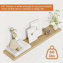 Fun Memories Floating Shelves for Wall, 32" Rustic Wood Deep Wall Mounted Shelves with Invisible Brackets for Decor & Storage, Floating Shelf for Living Room, Bathroom (Oak, Set of 2) by CozyNest Decor