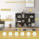Tangkula 8-Cube Bookcase, Wood 3 Tier Open Storage Bookshelf, Modern Multipurpose Display Cabinet for Living Room, Study, Reading Nook, 48 x 12.5 x 36.5 Inch, Grey by CozyNest Decor