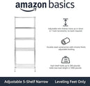 Amazon Basics 5-Shelf Adjustable, Storage Shelving Unit, (200 Pound Loading Capacity per Shelf), Steel Organizer Wire Rack, 23.2 x 13.4 x 60 inches (LxWxH), Chrome by CozyNest Decor