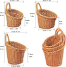 6 Pack 3 Size Woven Hanging Fruit Basket, Wall Hanging Wicker Baskets, Wall fruit Wicker Basket for Kitchen, Planter, Vegetable & Fruit, Boho Home Decor by CozyNest Decor
