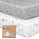 KeaBabies 2-Pack Organic Crib Sheets for Boys, Girls - 52x28 Fitted Crib Mattress Sheet Neutral, Breathable Jersey Cotton Cover for Baby Bed, Toddler Mattress, Soft & Cute Prints (Woodland) by TinyTreasures Baby Boutique
