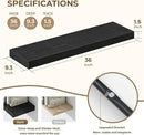 36 Inches Floating Shelves for Wall, 9.3" Deep Long Floating Shelves Set of 2, Large Display & Storage Shelf, Wall Shelf for Bathroom Bedroom Living Room Kitchen Office, Black by CozyNest Decor