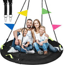 Tree Swing, 60 inch Larger Saucer Swing for Whole Family, 900lbs Weight Capacity, with Adjustable Hanging Straps, for Outdoor Backyard, Gifts for Kids, Black by GreenHaven Gardens