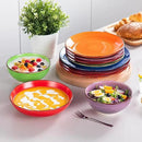 vancasso Bonita Dinnerware Sets, 24 Pieces Multicolor Stoneware Dinner Set for 6, Handpainted Spirals Pattern Ceramic Plates and Bowls Sets Kitchen Plate Set by CozyNest Decor