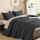Litanika Dark Grey Oversized King Comforters Super King Plus Size, 3 Pieces Lightweight Solid Bedding Comforter Set, All Season Fluffy Bed Set (128x120In Comforter & 2 Pillowcases) by CozyNest Decor