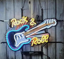 Neon Signs Bar Bedroom inin Rock And Roll Guitar Music Glass Neon Signs for Office Hotel Birthday Man Cave Neon Light Art Wall Lights 24 X 20 Inches by CozyNest Decor