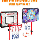Meland Kids Basketball Hoop - Adjustable Height 2.9ft-6.2ft Toddler for Kids, Goal Indoor & Outdoor Toys Backyard Outside Boys Age 3 4 5 6 7 8 Years Gift by TinyTreasures Baby Boutique