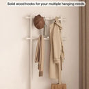 Coat Rack with Shoe Storage, Narrow Wooden Hall Tree with Bench, 11 Hooks and 2-Tier Storage Shelves, 3-in-1, Entryway Bench with Coat Rack (23.6"-Deep White) by CozyNest Decor
