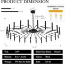 Black Modern Chandelier Large Chandelier Lighting Adjustable Ceiling Pendant Light 24-Light Pendant Light Fixtures for Living Room Dining Room by CozyNest Decor