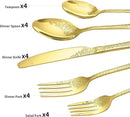 Floral 20 Pcs Gold Silverware Set for 4, Food Grade Stainless Steel Flatware Set with Rose Flower Embossed Design, Eating Utensils Sets Include Fork/Knife/Spoon, Reusable Cutlery Set, Dishwasher Safe by CozyNest Decor