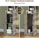 Itaar Over The Toilet Storage Cabinet, Over Toilet Bathroom Organizer with Glass Doors & Toilet Paper Holder Stand, Home Space-Saving Toilet Rack, for Bathroom, Restroom, Laundry, Grey by CozyNest Decor