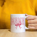 JINYO Coquette Pink Bow Floral Mama Mug, Mama Coffee Cup, Mother's Day Mugs Cups for Mom, Mom Birthday Gifts from Daughter Son, Ceramic Coffee Tea Mug 11 oz by CozyNest Decor