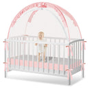 Crib Tent to Keep Baby from Climbing Out - Crib Net to Keep Baby in - Pop Up Breathable Cribs Cover - Canopy with Upgrade Strong Mesh and Durable Zipper (Pink, Lager) by TinyTreasures Baby Boutique
