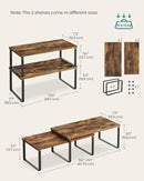 SONGMICS Cabinet Organizer Shelf, Set of 2 Kitchen Counter Shelves, Kitchen Storage, Spice Rack, Stackable, Expandable, Metal and Engineered Wood, Ink Black and Rustic Brown UKCS200X01 by CozyNest Decor