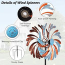 Viveta Wind Spinner for Yard and Garden, Metal Windmill Spinning Kinetic Wind Spinners for Outside Yard Patio Lawn Decor 13”D*57.5“H by CozyNest Decor