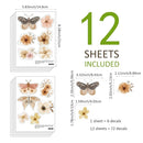 YouRfocus Butterfly and Flower Wall Decals – 72 Decals, Removable Floral Wall Stickers for Bedroom, Nursery, Girls Room, Boho Nature Decor, Reusable Home Decoration (12 Sheets) by TinyTreasures Baby Boutique