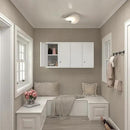Wall Cabinet,Metal Storage Cabinet with 2 Doors,Locking Wall Cabinets for Office,Home,White by CozyNest Decor