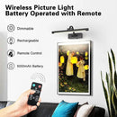 Picture Lights Battery Operated with Remote and Dimmable Function, Rechargeable Gallery Light Black Art Light Wireless Painting Lights 16'' Inch for Display, Portrait, Artwork, Warm White by CozyNest Decor