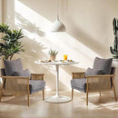 VINGLI Boho Braid Accent Armchairs Set of 2,Mid-Century Modern Chiars with Solid Wooden Armrest,Comfy Louge Cushion Chairs with Waist Pillow for Bedroom,Living Room,Reading Room, Gray by CozyNest Decor
