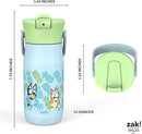 Zak Designs Harmony Bluey Kid Water Bottle for Travel or At Home, 14oz Recycled Stainless Steel is Leak-Proof When Closed and Vacuum Insulated (Bluey, Bingo, Muffin) by TinyTreasures Baby Boutique