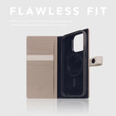 D8 Edition Full Grain Leather Wallet Case for iPhone 15 Pro - [2-in-1] Handcrafted Detachable Diary Style with Magnetic MagSafe Back Cover and Snap Closure, Gift Box Included (Light Cream) by TinyTreasures Baby Boutique