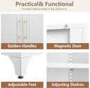 Kitchen Pantry Cabinet, 75" Tall Pantry Cabinet with Three Drawers, Freestanding Food Cupboard with Doors and Shelves, Metal Storage Cabinets for Dining, Living Room, White, Assembly Required