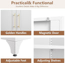 Kitchen Pantry Cabinet, 75" Tall Metal Pantry Cabinet with Two Drawers, Food Cupboards with Doors and Shelves, Freestanding Storage Cabinets for Dining, Living Room, White, Assemble Required by CozyNest Decor