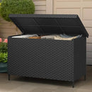 YITAHOME 230 Gal Outdoor Storage Box, XXL All-Weather Wicker Deck Box for Patio Furniture, Cushions, Pool Accessories and Garden Tools - Black by CozyNest Decor