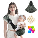 Baby Sling Carrier Adjustable Baby Sling 2025 Upgraded Toddler Sling Comfortable Baby Wrap Carriers Ergonomic-Designed, Travel Friendly Carrying 10-45 Lbs(Green Leopard) by TinyTreasures Baby Boutique