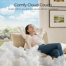 LINSY HOME Sofa Chair with Movable Ottoman - Corduroy Cloud Couch Chair Soft Comfy Modern Sofa Chaise Single Sleeper Chair Bed for Living Room Apartment Office, Beige by CozyNest Decor