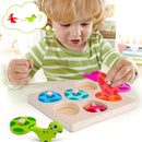 Dinosaur Wooden Toddler Puzzle 1-3, Montessori Toys for 1 2 3 Year Old, Dinosaur Eggs Peg Puzzles, Kid Wooden Puzzles Ages 2-4, Dinosaur Toy for Toddler Kid, Preschool Education Learning Toys by TinyTreasures Baby Boutique