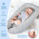Baby Lounger - Baby Lounger for Newborn 0-24 Months, Breathable and Soft Cotton Cover Baby Nest, Portable Cozy Tummy Time Lounger for Home and Travel, Ideal Baby Essentials & Shower Gifts by TinyTreasures Baby Boutique