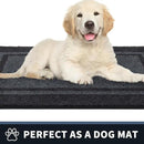 PURRUGS Dirt Trapping Door Mat 20" x 32", Non-Slip/Skid Machine Washable Entryway Rug, Shoes Scraper, Area Rug, Super Absorbent Welcome Mat for Muddy Wet Shoes and Paws, Bluish Grey & Charcoal by CozyNest Decor