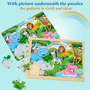 Wooden Puzzles for Kids Ages 4-6, 4 Packs 60 PCs Animal Dinosaur Jigsaw Puzzles for Children Ages 4-8,Preschool Educational Puzzles Boards Toys Gifts for Boys Girls by TinyTreasures Baby Boutique
