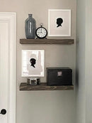 Joel's Antiques - 18 Inch Wooden Floating Shelves for Wall - 18x8x2 in - Made of Natural Wood - Short Heavy Duty Rustic Wall Shelves for Bedroom - Perfect for Living Room, Kitchen - Grey
