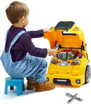 VEVOR Engine Toy, 60 Pieces, Kids Mechanic Car Repair Set with Removable Parts, Lights and Sounds, Steering Wheel and Horn, Kids Mechanic Workshop Set for Toddler Ages 3 Years and Up, Yellow by TinyTreasures Baby Boutique