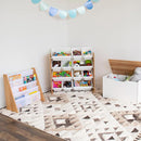 Humble Crew Kids Toy Storage Organizer with 12 Plastic Bins, Natural Wood/White – Removable Bins for Playroom, Bedroom, Toddler Furniture for Boys and Girls Ages by TinyTreasures Baby Boutique