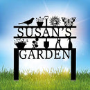 Personalized Garden Sign, Custom Garden Tools Sign with Stakes, Garden Sign with Last Name, Personalized Flower Garden Name Sign, Yard Sign, Lawn Sign, Custom Family Name Garden Sign, Farmhouse Decor by CozyNest Decor