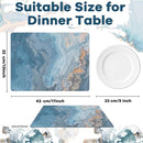 Marble Placemats Set of 6 Blue Marbles Plastic Table Mats Marble Theme Place Mats Wipe Clean Washable Holiday Table Decoration for Indoor Outdoor Party Kitchen Dining by CozyNest Decor