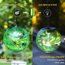 VCUTEKA Solar Hanging Lanterns, Outdoor Glass Gazing Ball Lights with Hook, Waterproof Energy-Efficient Solar Lanterns for Garden, Yard, Tree and Patio Decor, Green by GreenHaven Gardens