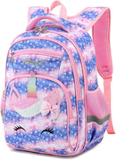 Cusangel Backpack for Girls Boys School Bookbags Kindergarten Elementary Lightweight Waterproof Multifunctional Large Capacity for Backpack (16 inch Sky Unicorn Fun Prints) by TinyTreasures Baby Boutique